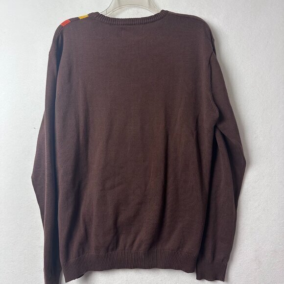 MADCAP‎ ENGLAND sweater men 2XL racing stripe Mod Abstract Striped Jumper brown - Picture 6 of 6